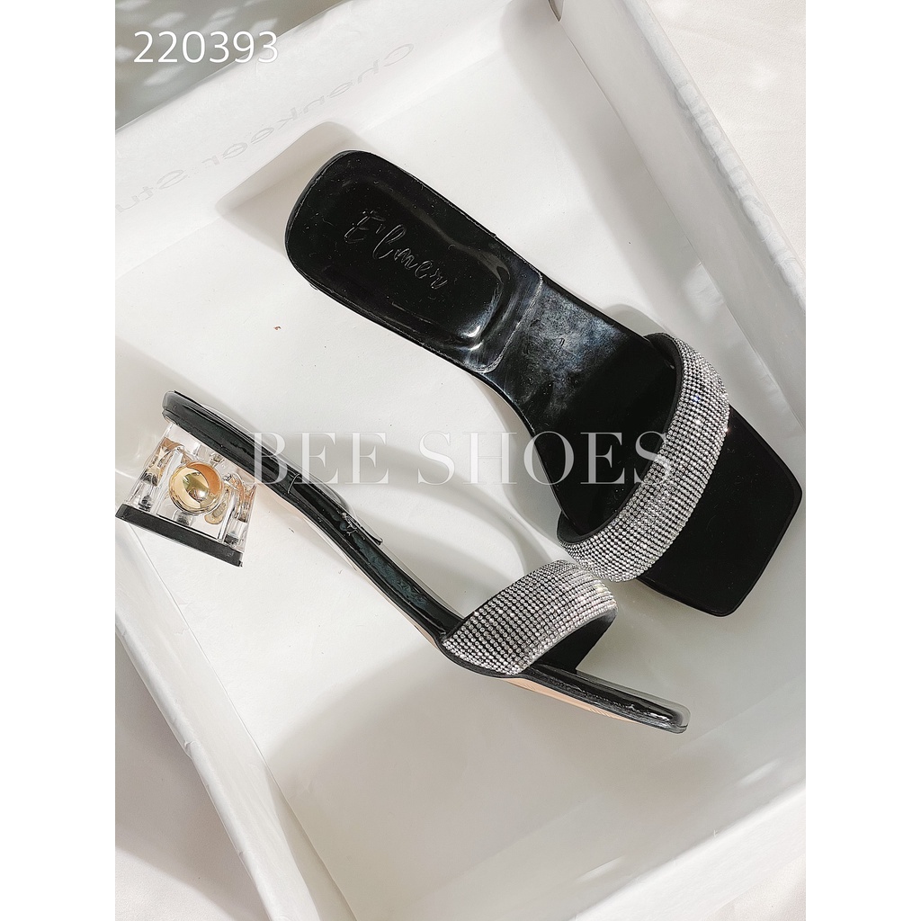 BEESHOES - GUỐC NỮ MŨI VUÔNG- GUỐC NỮ GÓT NHỌN CAO 3 PHÂN SẴN MÀU ĐEN - TRẮNG - BẠC 220393