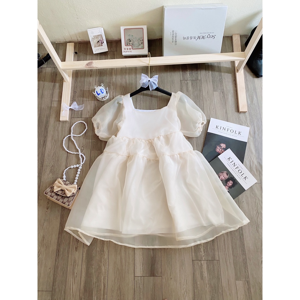 Váy Babydoll Ba Tầng Tơ Voan Tay Phồng Phong Cách Tiểu Thư Mã 281 | BigBuy360 - bigbuy360.vn