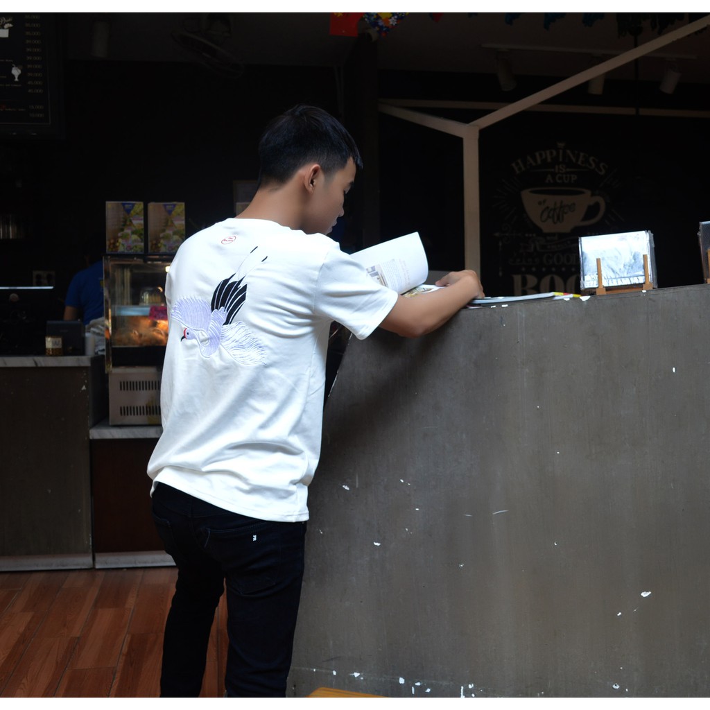 Áo Thun Stee Thêu hạc unisex