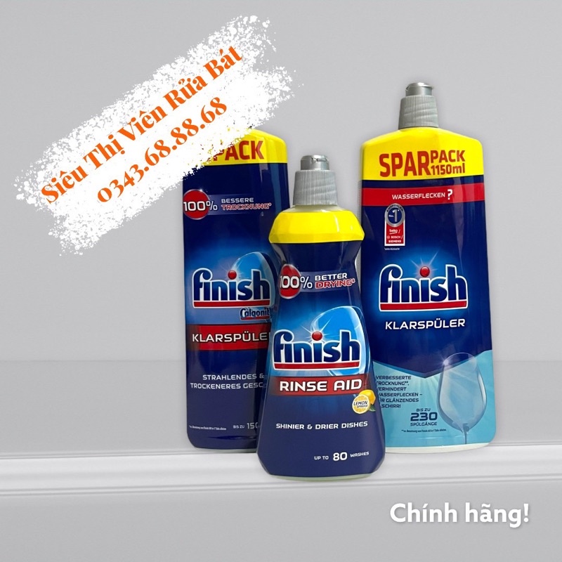 Dầu bóng Finish [chất trợ xả, nước làm bóng cho máy rửa bát]