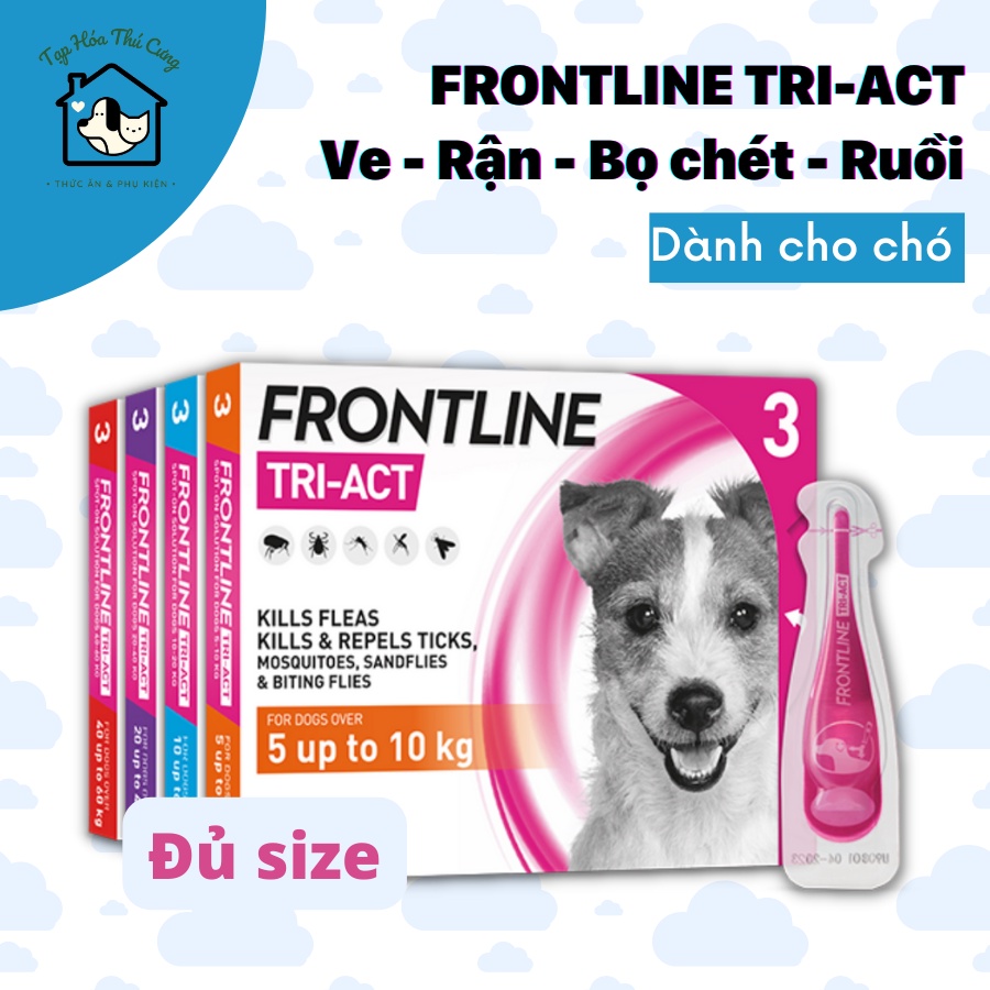 Frontline Tri-act nhỏ gáy cho chó bảo vệ cún cưng khỏi ve rận, bọ chét , ruồi muỗi