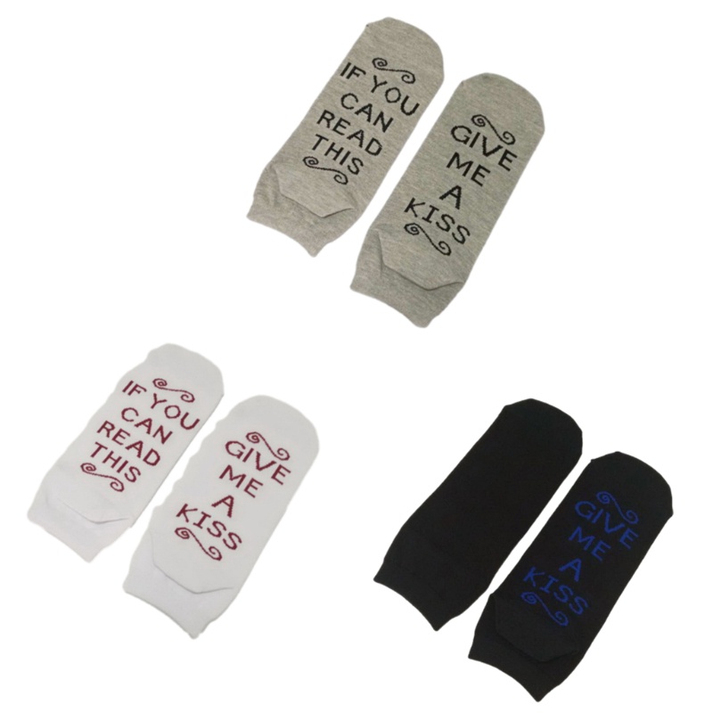 1 Đôi Tất Ngắn In Chữ IF YOUR CAN READ THIS Sock Vui Nhộn Cho Nam Nữ