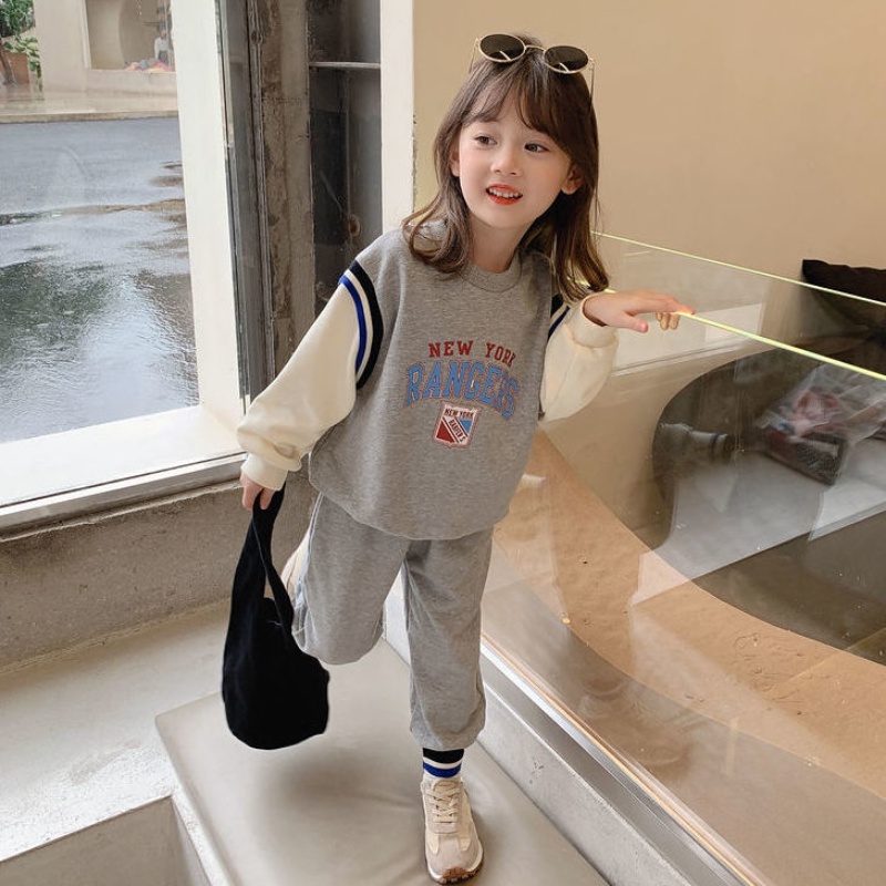 BỘ NỈ DÀI TAY CHO BÉ TRAI BÉ GÁI 1-9 tuổi,Set đồ thể thao hai món thời trang thu đông cho bé