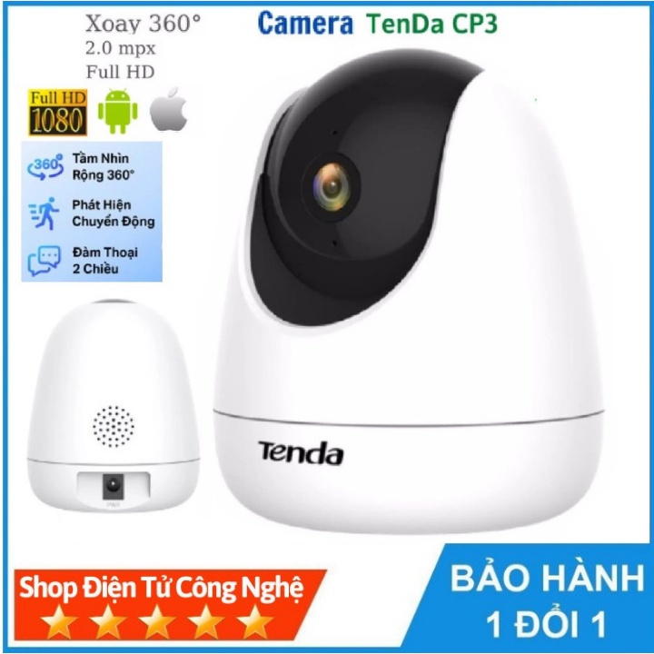 Camera IP WIFI Tenda CP3 1080 FULL HD xoay 360- hàng chính hãng