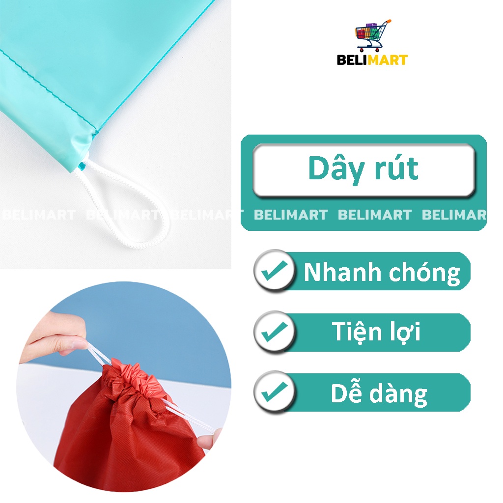 Túi đựng giày đá bóng, du lịch, thể thao, túi dây rút chống nước đựng giày dép, quần áo, đồ lặt vặt cỡ lớn Beli PK91