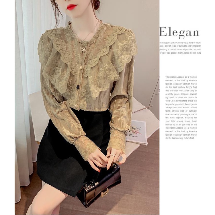 Áo Ren Tay Dài Phong Cách Thu Đông Mới 2022 Cho Nữ