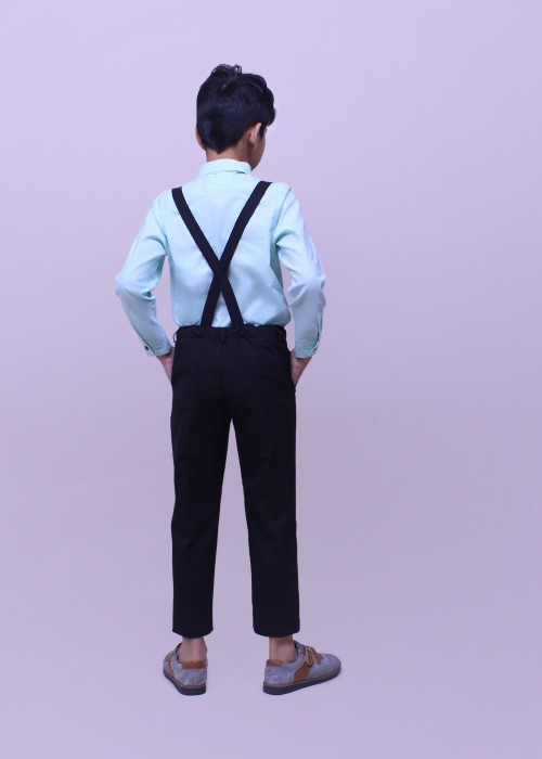 Áo sơ mi tay dài bé trai vải fo xanh lá cây TAS016 Jadiny