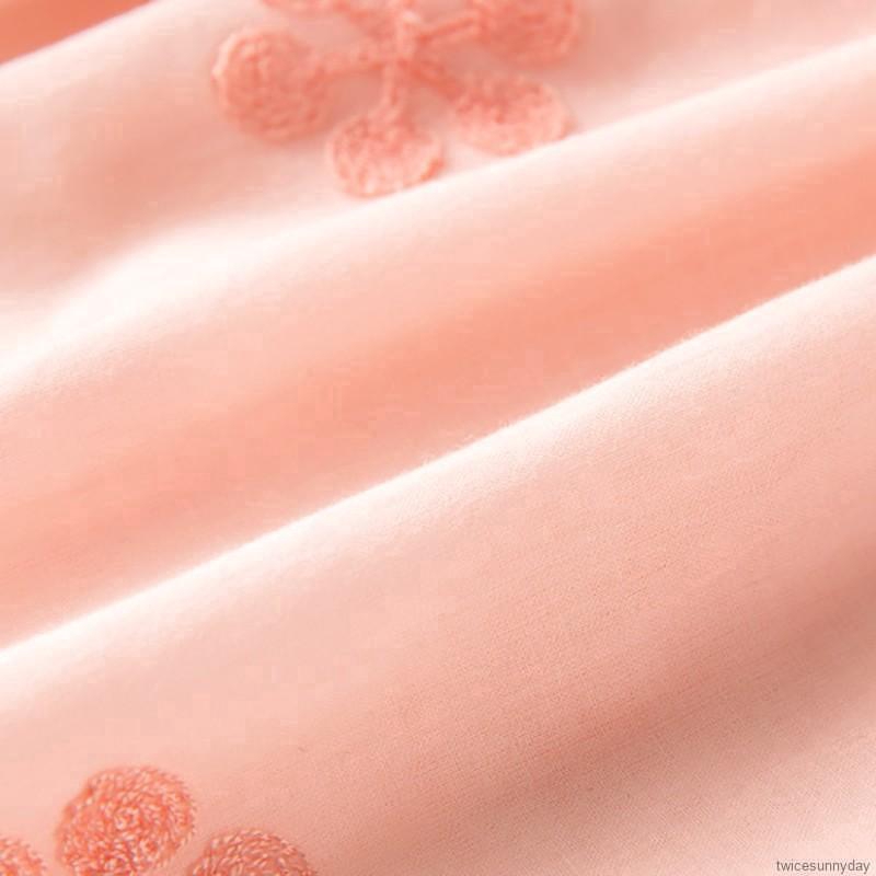 Đầm cotton ngắn tay , in họa tiết hoạt hình cho bé gái