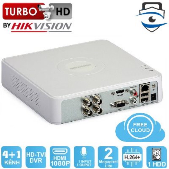 Đầu Ghi Hình 4 Kênh HIKVISION DS-7104HGHI-F1 TURBO 3.0 HD DVR 2MP LITE - Chính Hãng, Bảo Hành 24 Tháng