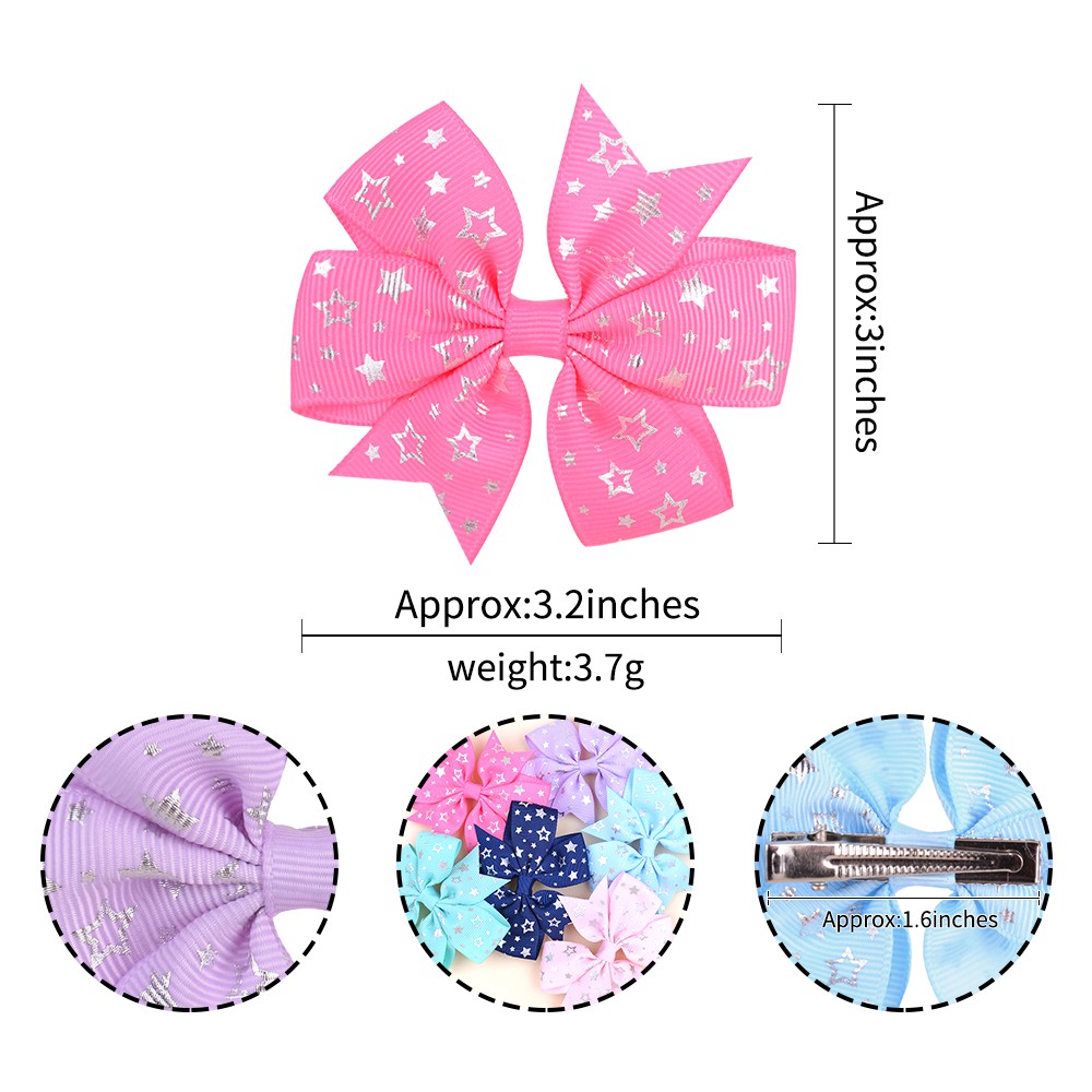 Kẹp tóc nơ KIDSBOWS họa tiết ngôi sao lấp lánh xinh xắn chất lượng cao