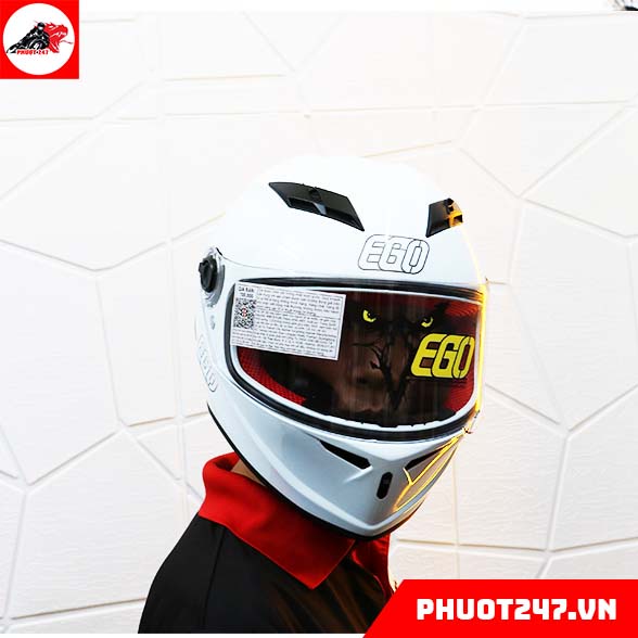 Mũ bảo hiểm fullface EGO E7 - Trắng bóng