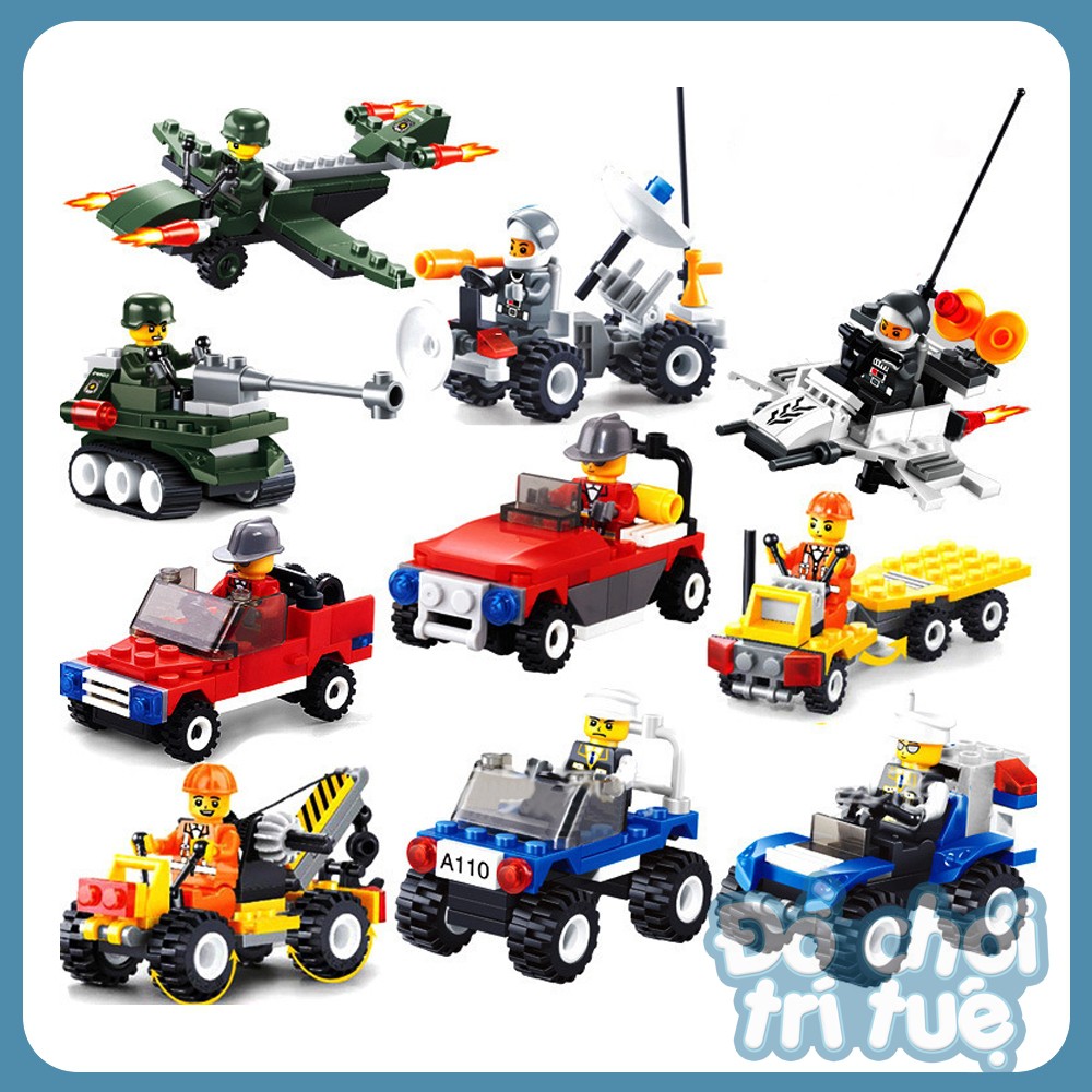 Đồ chơi Lego city minifigures giá rẻ xếp hình, lắp ghép ô tô cảnh sát, cứu hỏa từ 41 đến 53 chi tiết cho trẻ em