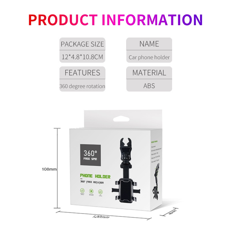 Giá Đỡ Điện Thoại Xoay 360 Độ Gắn Kính Chiếu Hậu Xe Hơi Toyota Vios Yaris Altis Camry Avanza