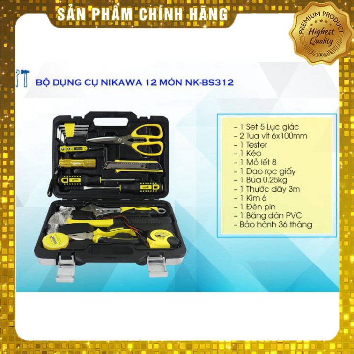 Bộ dụng cụ 12 món đa năng Nikawa NK-BS312 VẬN CHUYỂN SIÊU RẺ