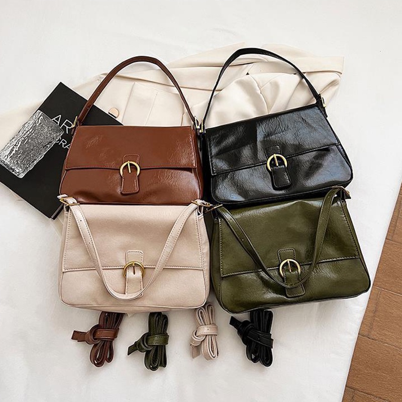 Ielgy Túi Đeo Chéo Bằng Da Mềm Sức Chứa Lớn Phong Cách vintage Cho Nữ