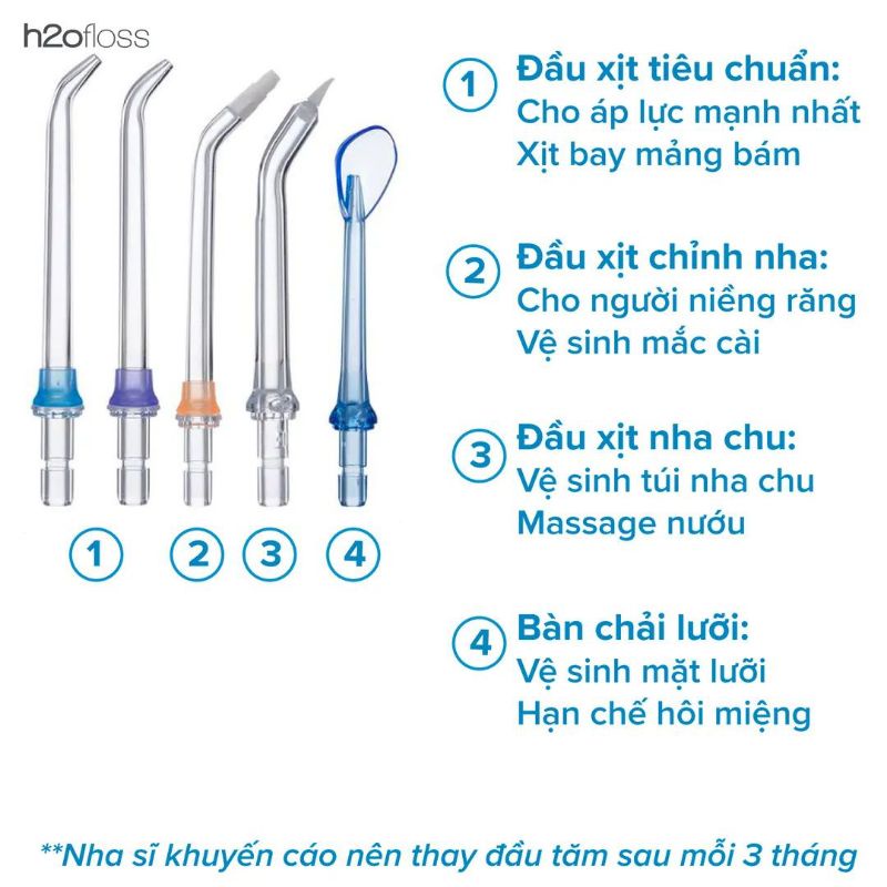 Máy tăm nước H2OFloss HF-9P chống thấm nước, tặng túi vải du lịch, bảo hành 12 tháng, đổi mới 30 ngày | BigBuy360 - bigbuy360.vn