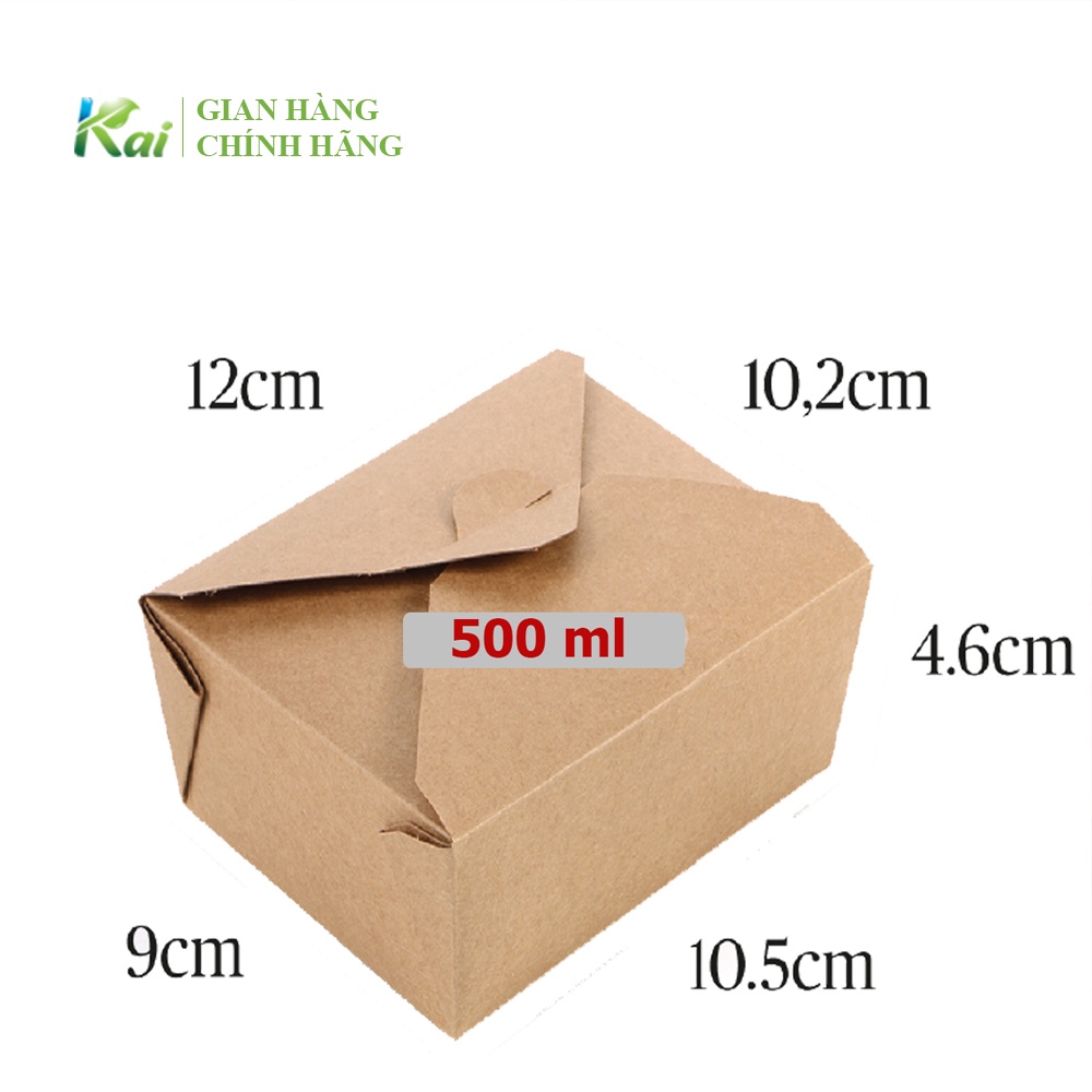 25-50 HỘP GIẤY KRAFT đựng thực phẩm, thức ăn mang đi, loại NẮP GÀI, ĐA DẠNG size, AN TOÀN, VỆ SINH, tiện dụng, có GIÁ SỈ