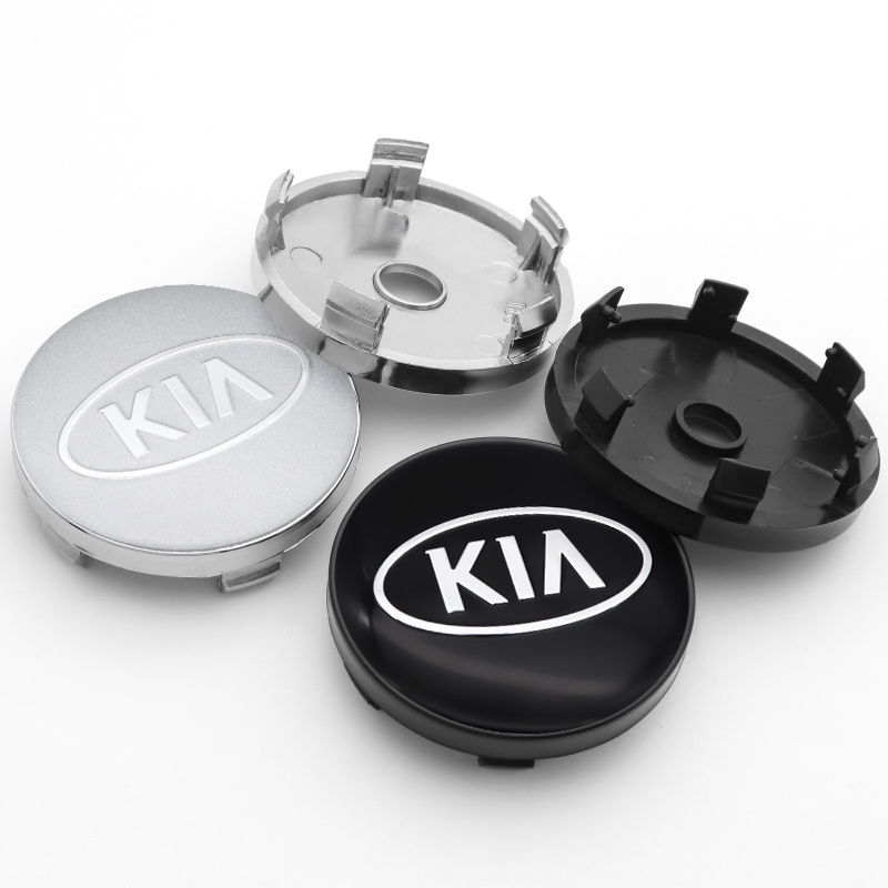 Bộ 4 Miếng Dán logo 60mm Trang Trí Trung Tâm Bánh Xe Hơi kia k9 sorento sportage soul proceed rio forte picanto stinger