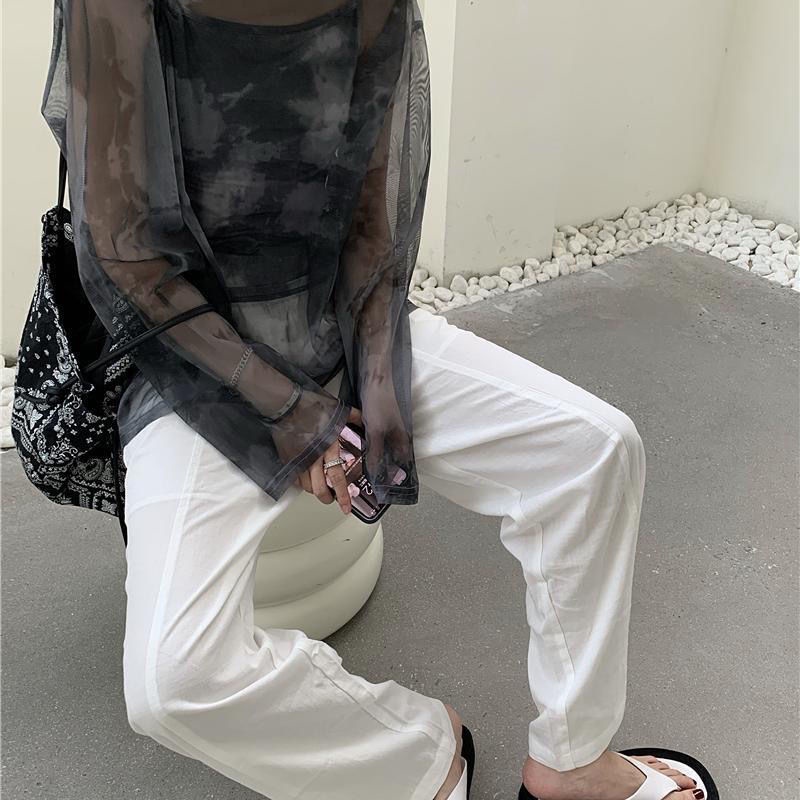 Áo Thun Tay Dài Dáng Rộng Nhuộm Màu Độc Đáo Phong Cách Hàn Quốc Thời Trang Xuân Hè Mới Cho Nữ 2021 | BigBuy360 - bigbuy360.vn