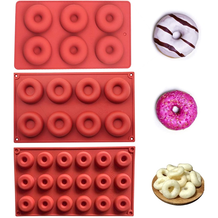 Khuôn Làm Bánh Donut Bằng Silicone Tiện Dụng Cho Gia Đình