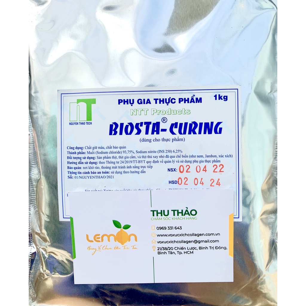 [100g-500g] Muối đỏ BIOSTA-CURING chuyên tạo màu, giữ màu cho lạp xưởng, xúc xích, giò chả, pate