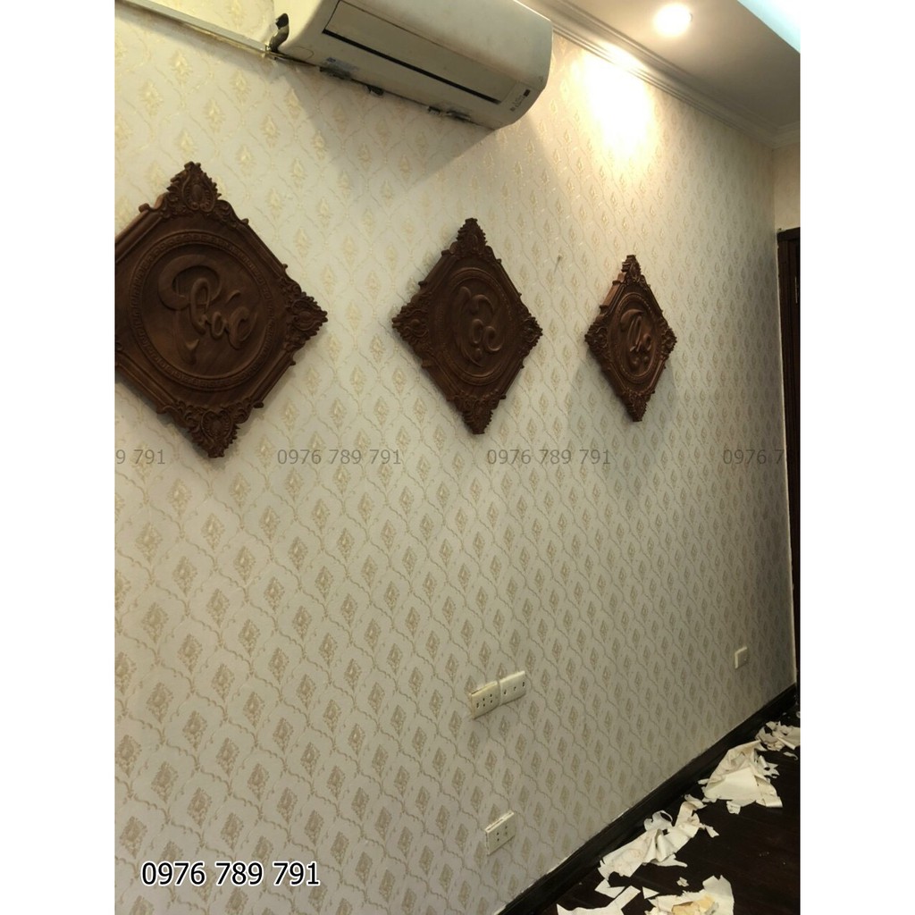 Giấy Dán Tường 3d Hoa Văn Nổi Phong Cách Châu Âu Cho Phòng Ngủ Lụa Không Keo Khổ 53cm Nhiều Mẫu Lựa Chọn
