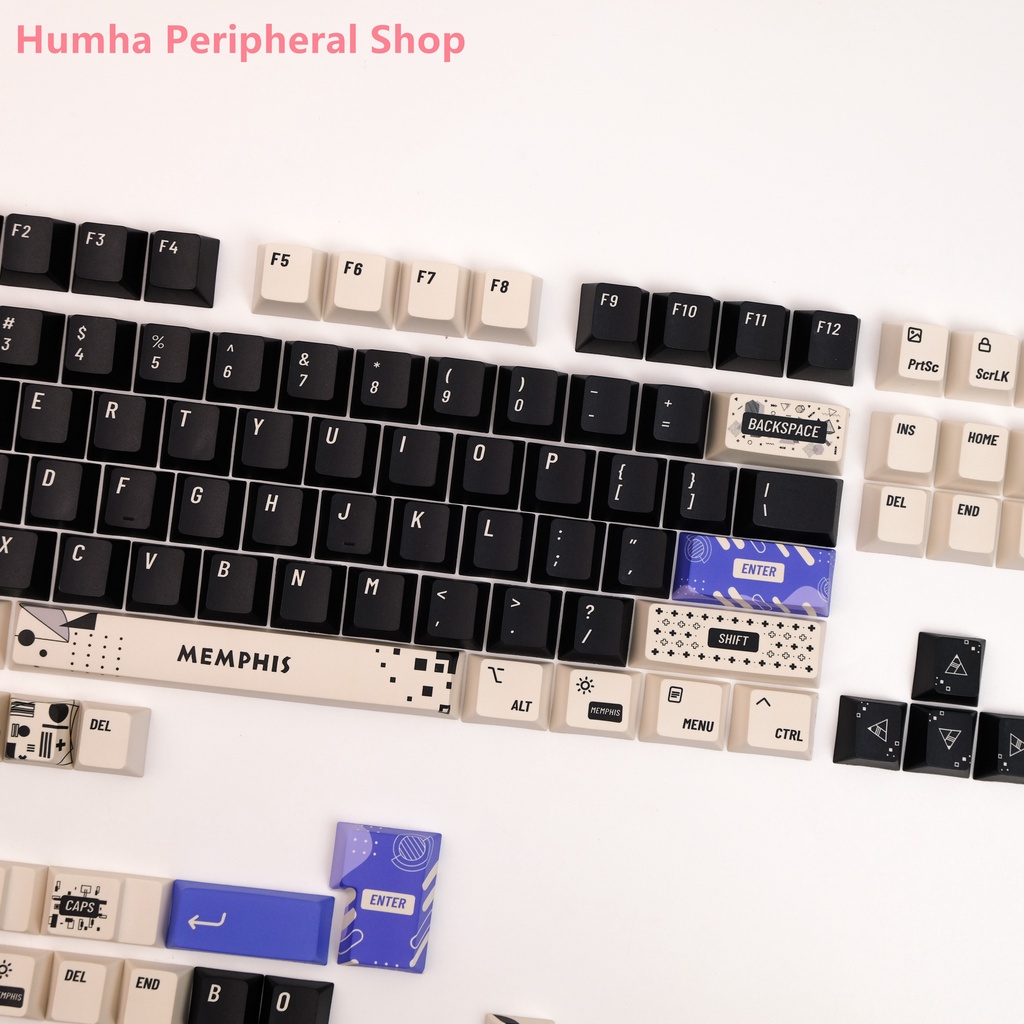 Bàn Phím Cơ Humha Memphis 140 Phím Chất Liệu PBT Nhuộm Màu Họa Tiết Cherry profile Cá Tính