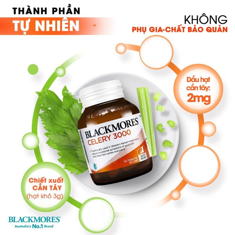 Viên uống giảm Gout Celery 3000 Blackmores Úc - Mẫu mới