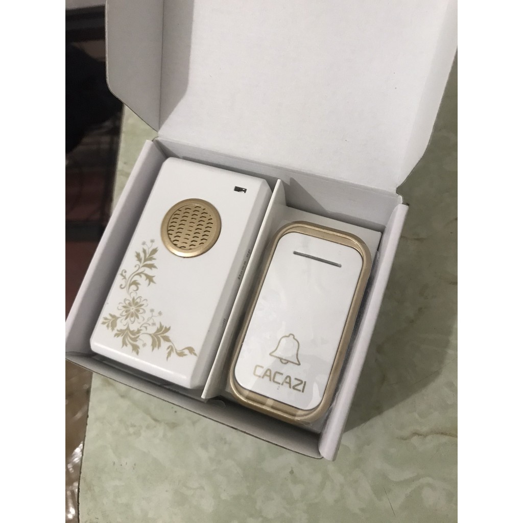 Chuông cửa không dây Cacazi V002F   chuông bấm cửa báo khách, chống nước cực bền, bảo hành 9 tháng