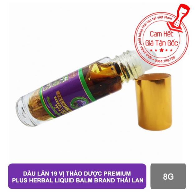 Dầu Lăn 19 Vị Thảo Dược Premium Plus Herbal Liquid Balm Brand Thái Lan 8g