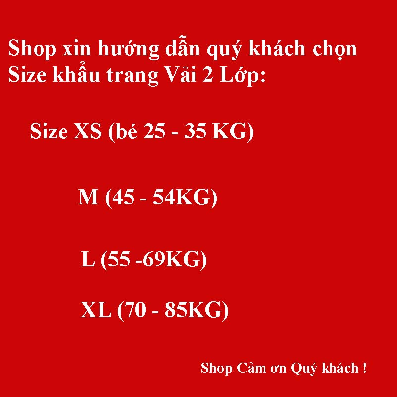 Combo 4 Khẩu Trang Vải 2 Lớp 100% Cotton