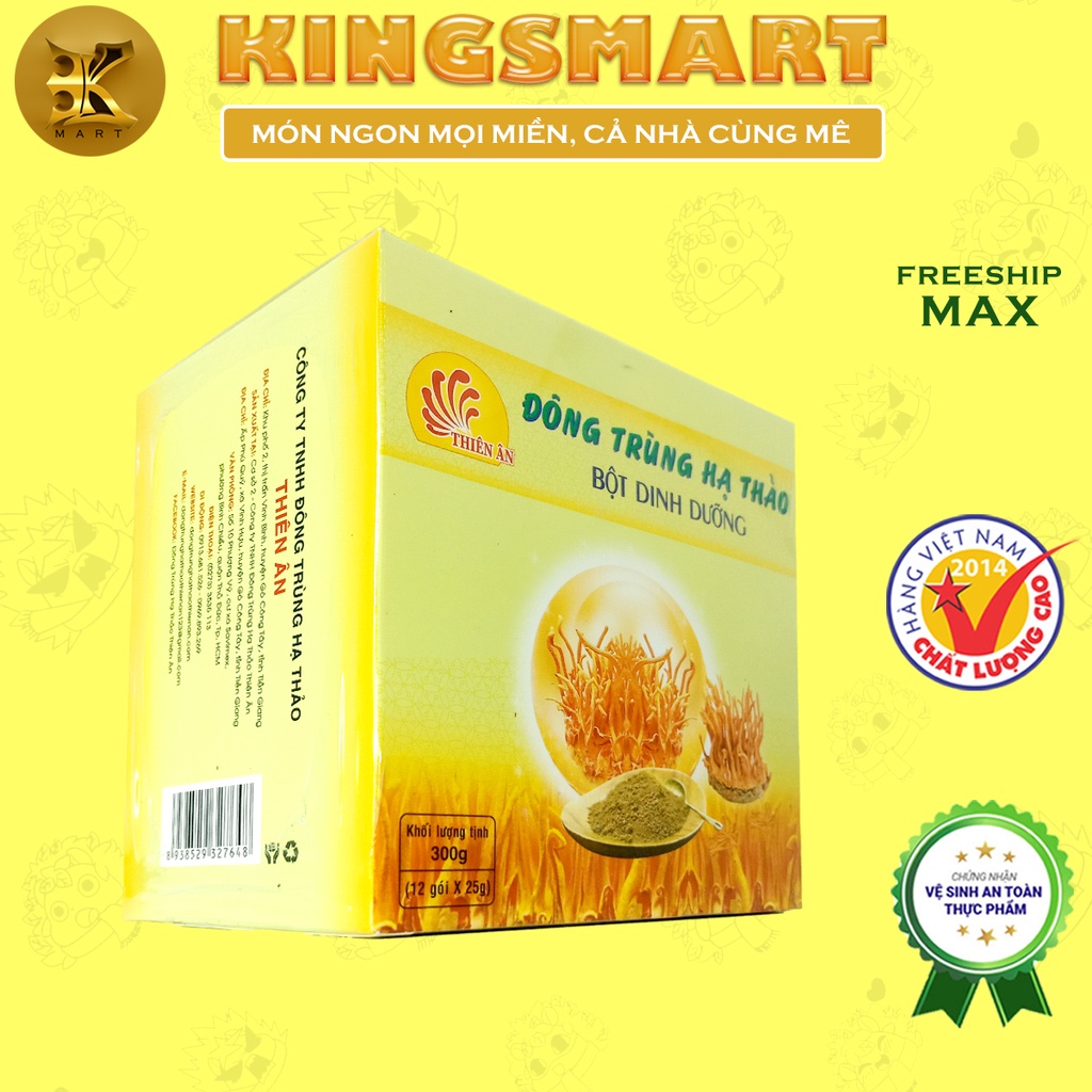 Bột Dinh Dưỡng Đông Trùng Hạ Thảo 300G (Hộp 12 gói x 25G) THIÊN ÂN