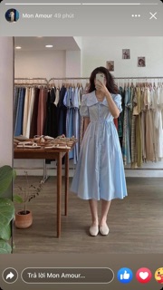 Váy dáng dài thắt nơ eo