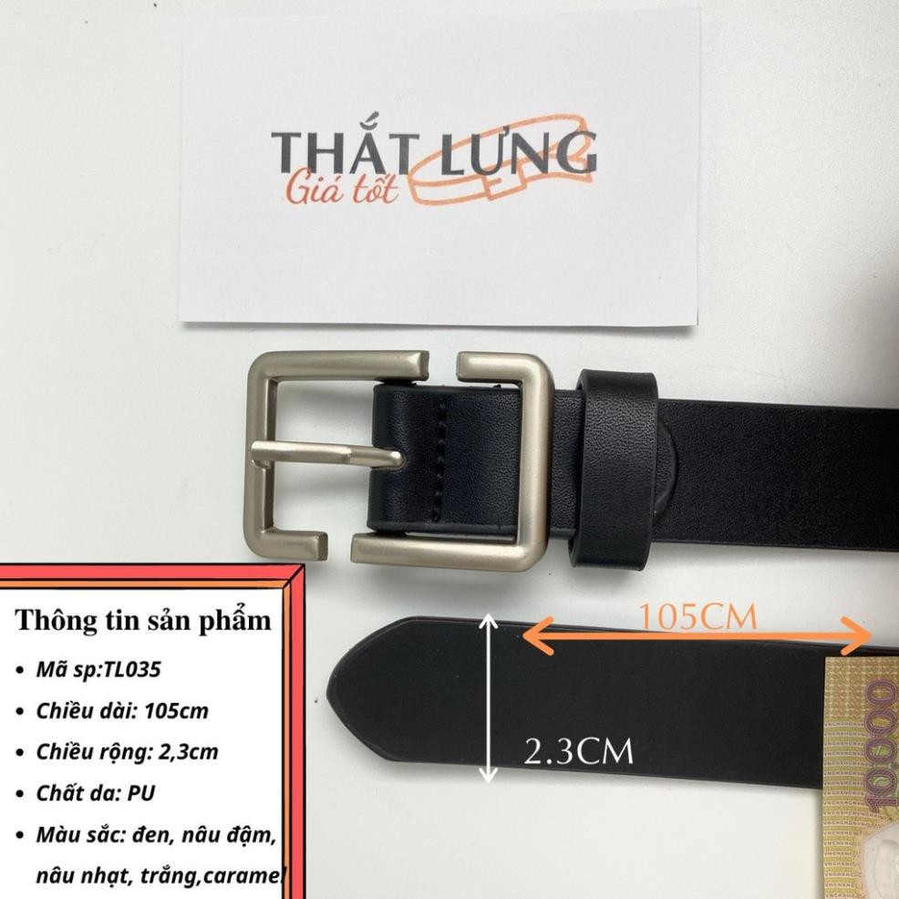 Thắt lưng da nam nữ Ulzzang thời trang Hàn Quốc bản nhỏ 2.3cm TL035 (Hỗ trợ bấm, cắt dây nịt) - Thắt Lưng Giá Tốt ༴