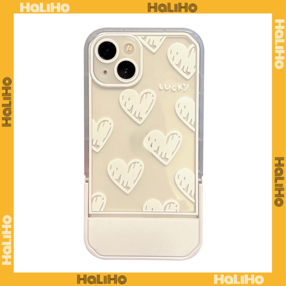iPhone Case Silicone Soft Case Clear Case Folding Stand Shockproof Protection Camera Love Simple Cute Compatible For iPhone 11 iPhone 13 Pro Max iPhone 12 Pro Max iPhone 7Plus xr
