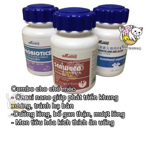 Canxi cho chó mèo, hỗ trợ chắc xương, calcium, vitamin -trị thiếu canxi cho chó mèo