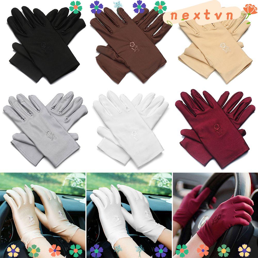 1 Cặp Găng Tay Co Giãn Thêu Họa Tiết Chống Nắng Thời Trang Mùa Hè Cho Nữ