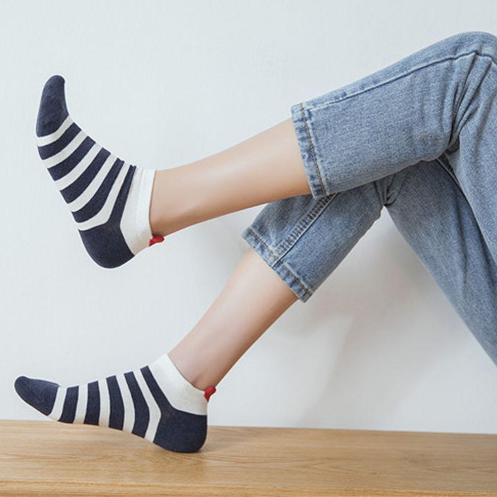 LEILY Tất Thuyền Ngắn Chống Trượt Hình Trái Tim Đỏ Cho Nữ