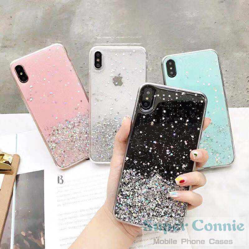 iPhone 12 11 Promax Ốp điện thoại phối kim tuyến nước lấp lánh màu gradient cho iPhone 7Plus 7 8 6 6s 11 Pro X XR XS Max