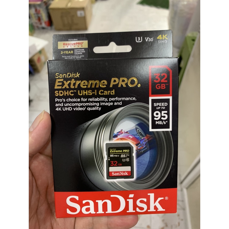 Thẻ nhớ SanDisk Extreme PRO SDXC 32Gb 64Gb UHS-I U3 4K V30 170MB/s - Model 2019 Hàng Công ty