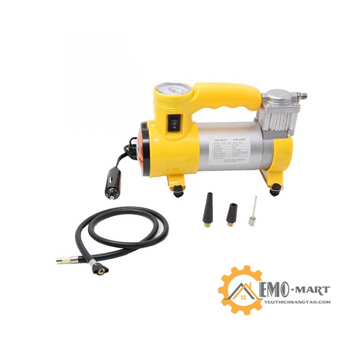 Máy nén khí bơm hơi V2 ⚡️𝗕𝗛 𝟭𝟮 𝗧𝗛𝗔́𝗡𝗚⚡️ Áp lực nén tối đa 100PSI - Tặng kèm 3 đầu kim bơm