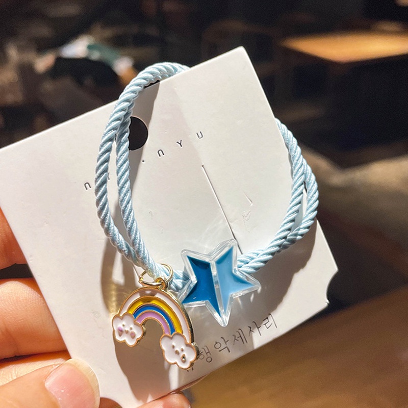 Dây Buộc Tóc Cao Su Họa Tiết Ngôi Sao Thời Trang Hàn Quốc