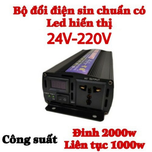 Bộ đổi điện sin chuẩn 2000W 24V sang 220V - ZX 24V-2000W