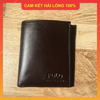 DA BÒ 100% - HÀNG CAO CẤP VÍ NAM ĐỨNG DA SÍT POLO