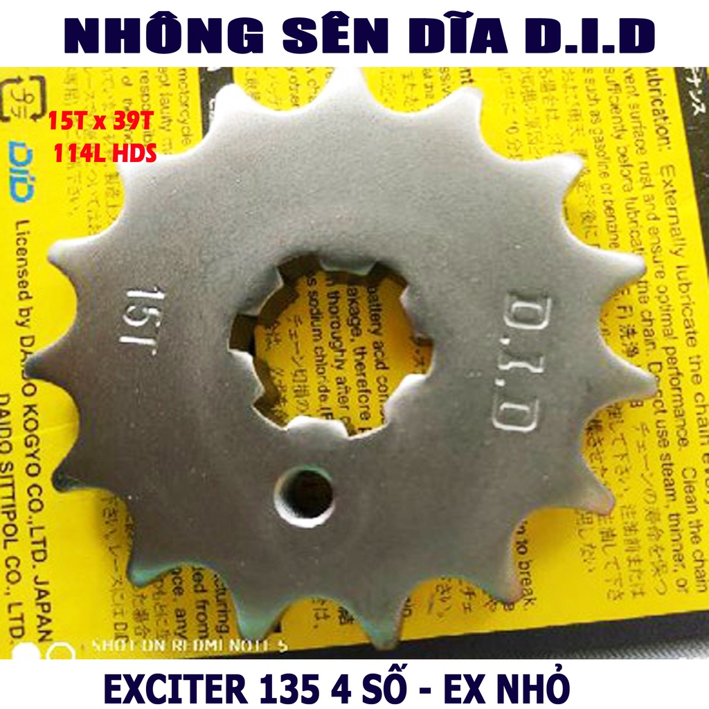 Nhông sên dĩa Exciter 135 4 số - Sên đen 10ly HDN nhập khẩu Thái Lan