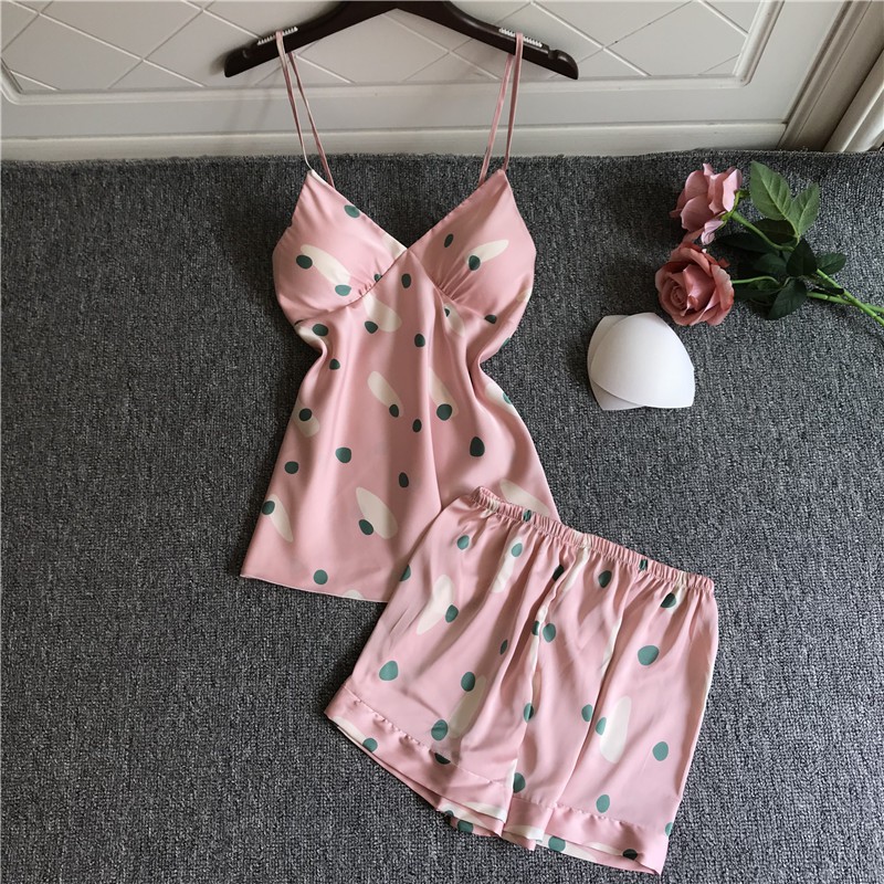 Bộ ngủ đùi phối ren ngực V