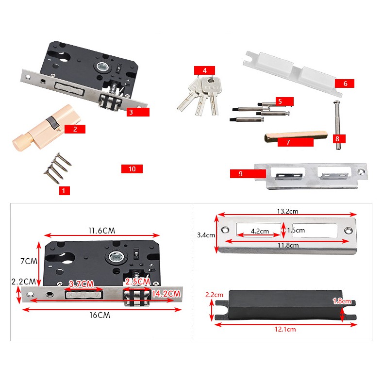 Khóa cửa tay gạt kiểu cổ điển Châu Âu MQ-08