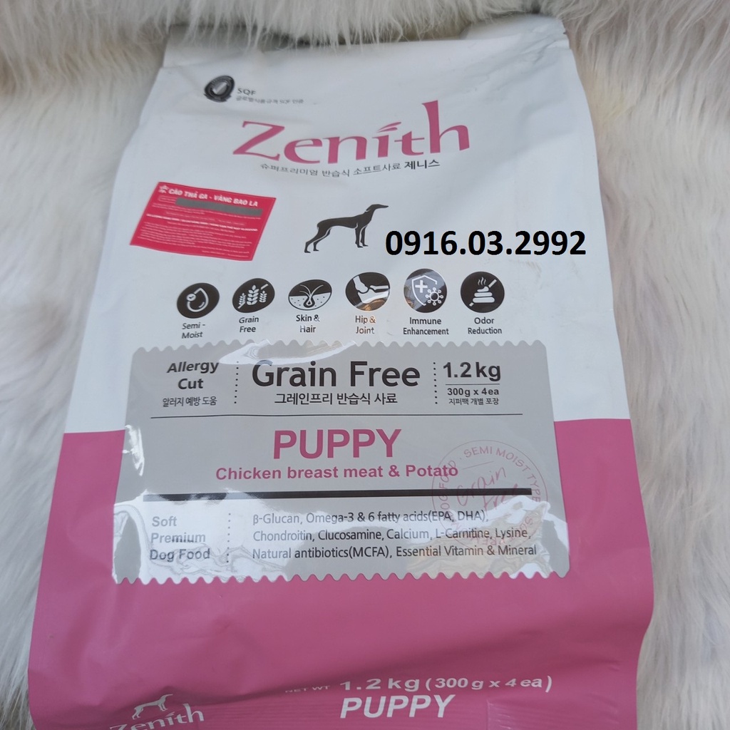 Thức ăn cho chó con Zenith 1,2kg, Thức ăn hạt mềm Zenith