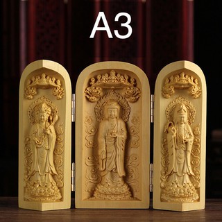 Bộ 3 tượng phật gỗ gấp gọn