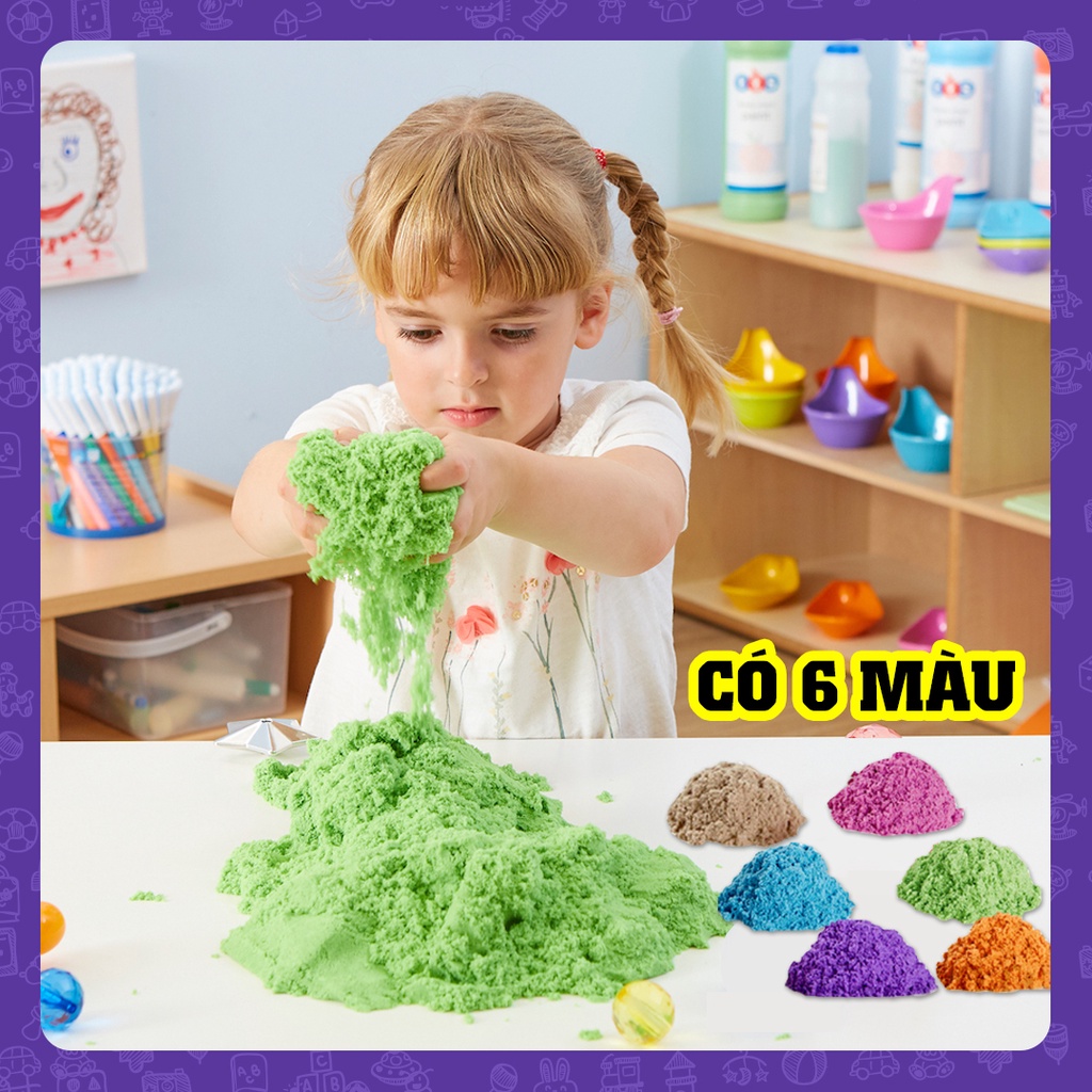 Cát Tạo Hình Kinetic Sand Nhiều Màu An Toàn - Tặng Kèm Khuôn / Phao